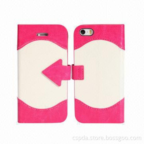 Slim PU Leather Cases for iPhone 5S with Arrow Flap, OEM/ODM Orders Welcomed